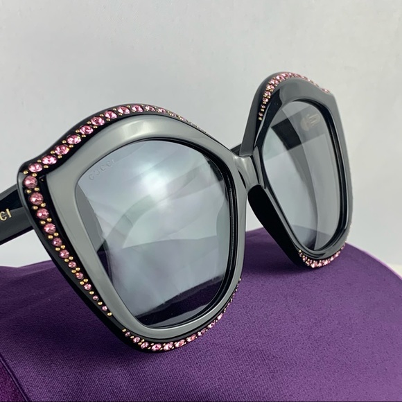 ❌SOLD❌GUCCI GG0118S 002 Black Cat Eye Sunglasses - Picture 4 of 16